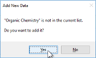 Do you want to add New Data to the list?