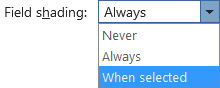 small image of Word field shading