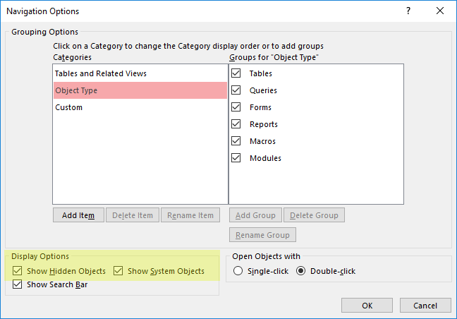 USysRegInfo for the DocumentSQL Add-in