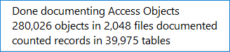 image of Access Object Summary results with spaces and line breaks