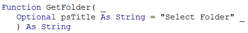 Browse to a folder using the Office.FileDialog in VBA